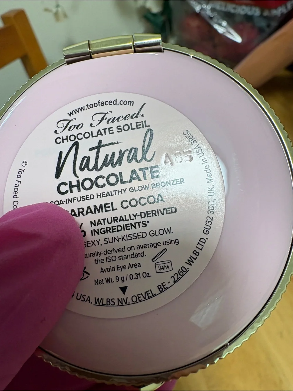 Too Faced Chocolate Soleil Natural Chocolate, Caramel Cocoa, Bronzer,0.31oz BNIB